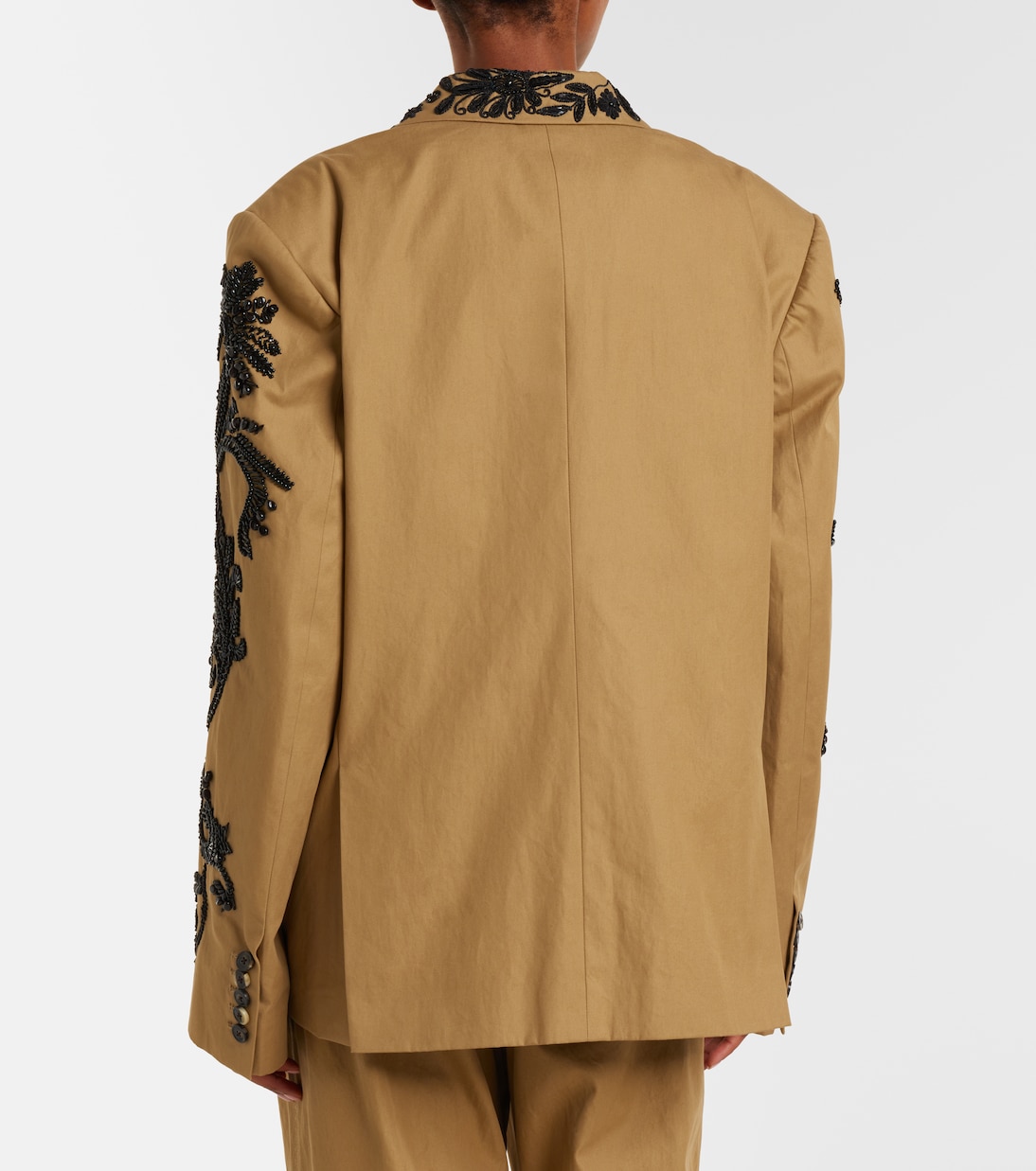 Embellished cotton double-breasted blazer | Dries Van Noten