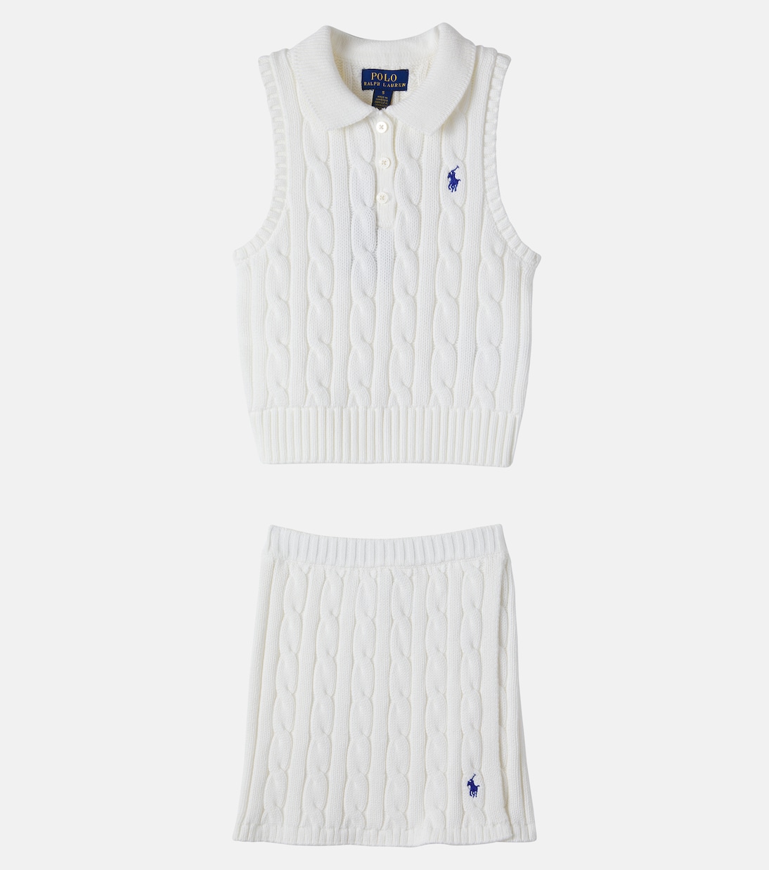 Cable-knit cotton top and skirt set | Polo Ralph Lauren Kids