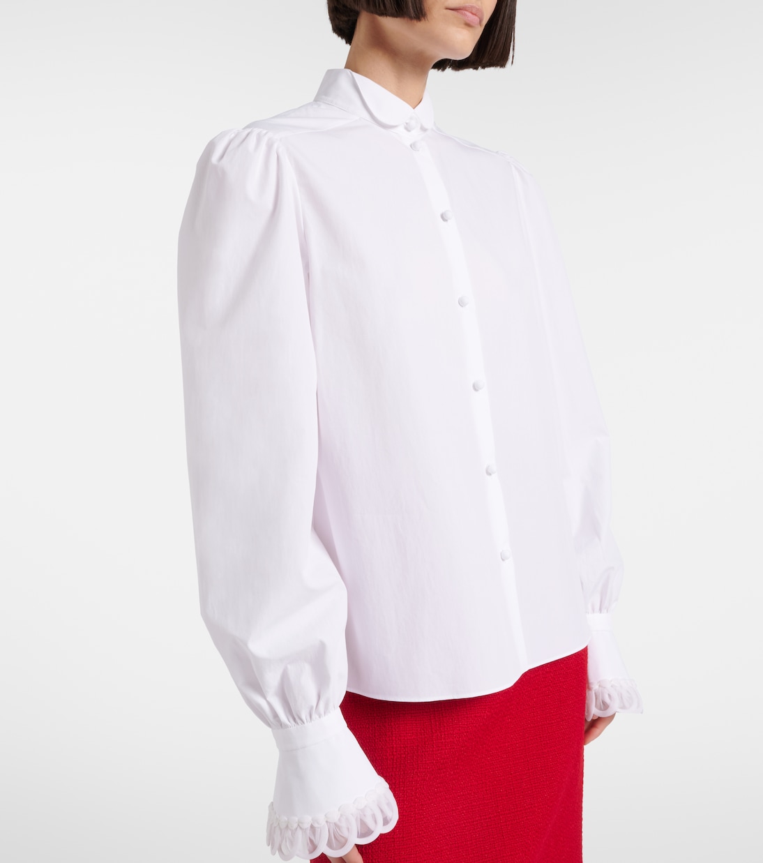 Blusa in popeline di cotone con ricamo | Valentino