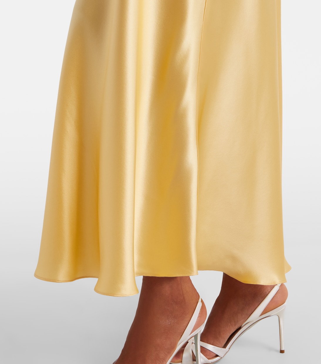 Robe longue en soie à finitions en dentelle | Rodarte