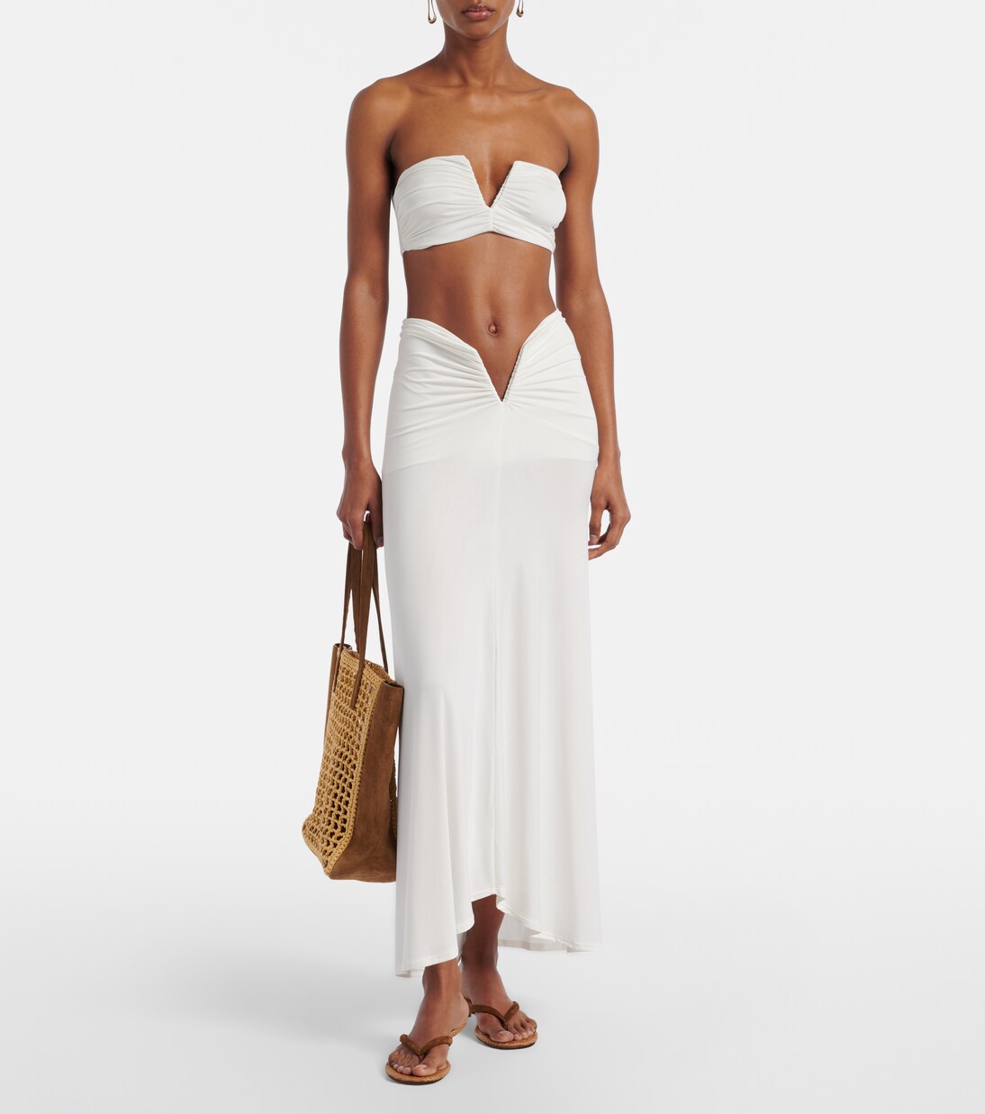 Skyla ruched jersey maxi skirt | Jade Swim