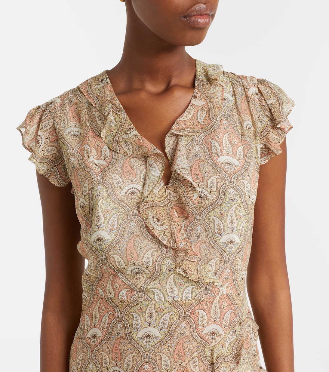 Avenel printed ruffled silk midi dress | Veronica Beard