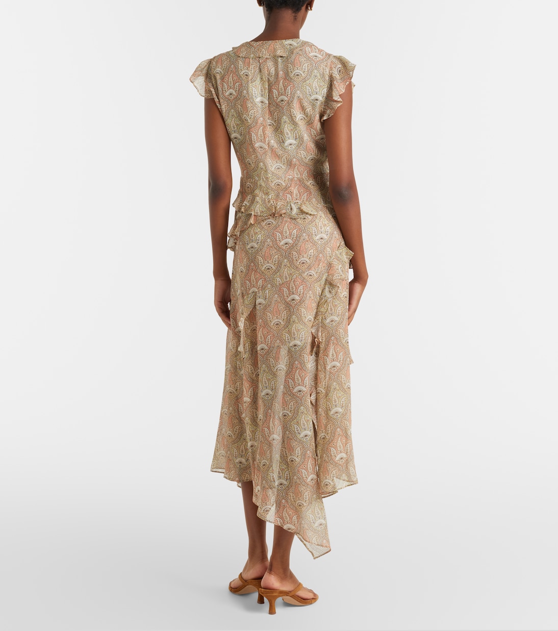 Avenel printed ruffled silk midi dress | Veronica Beard