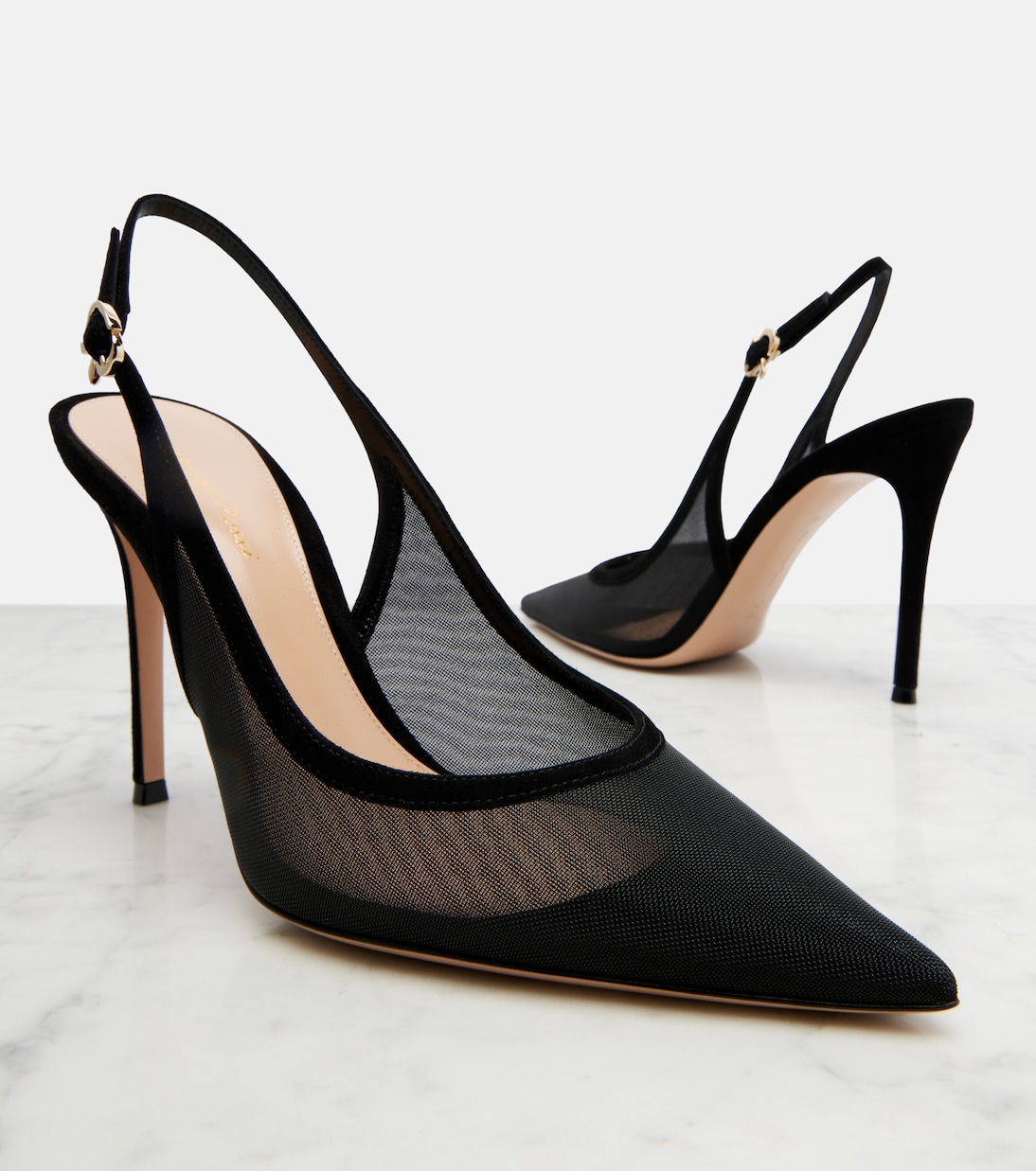 Suede-trimmed slingback pumps | Gianvito Rossi