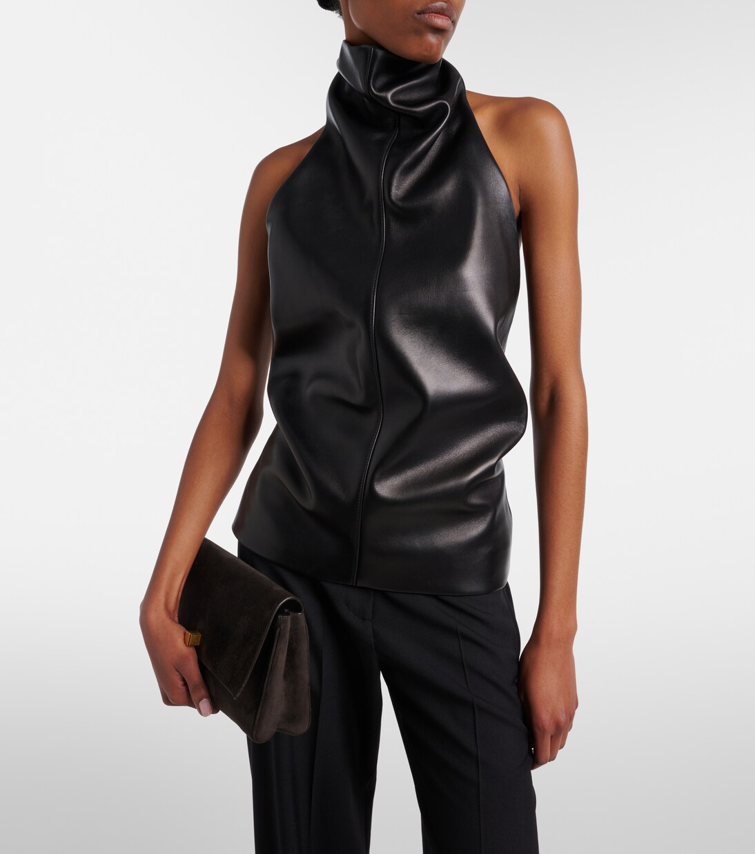 Rone halterneck leather top | Khaite