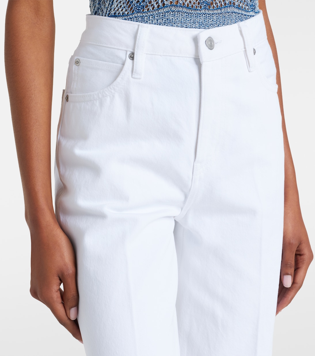 The Eyelet embroidered flared jeans | Frame