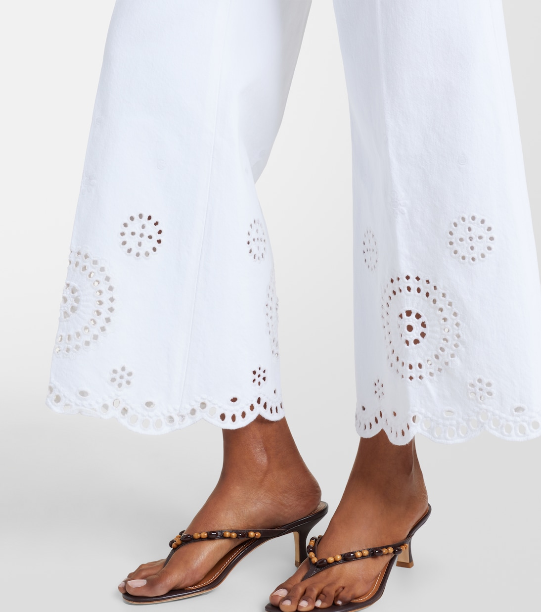 The Eyelet embroidered flared jeans | Frame