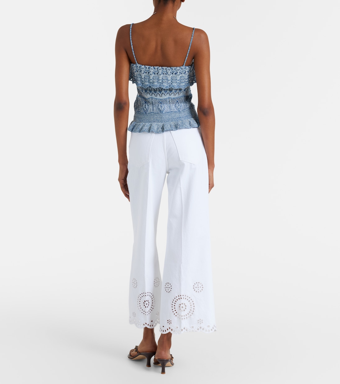The Eyelet embroidered flared jeans | Frame
