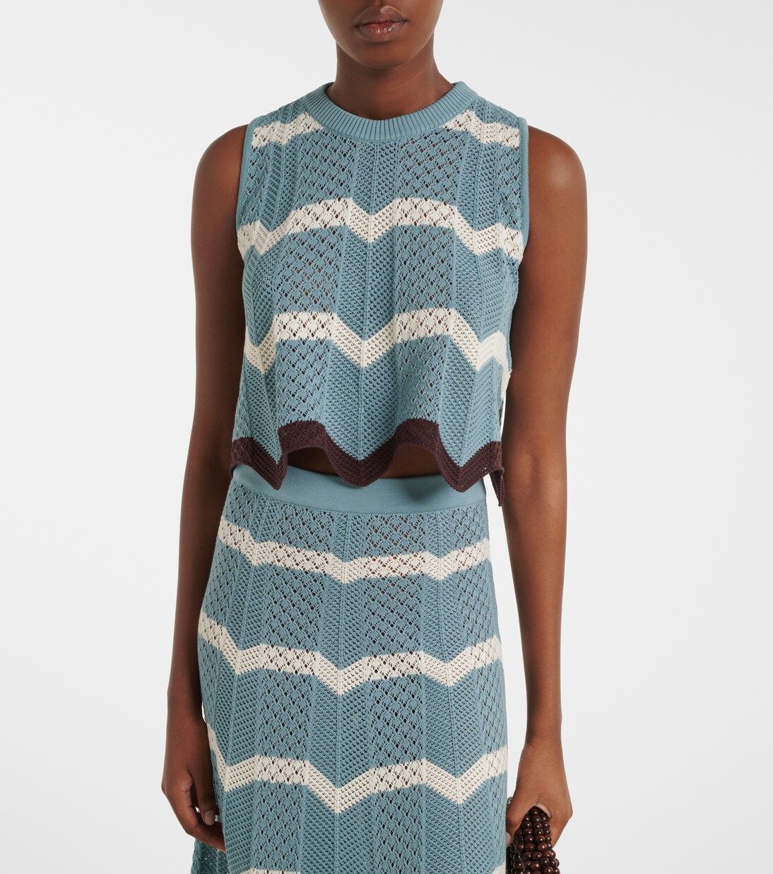 Chevron crochet cotton crop top | La DoubleJ