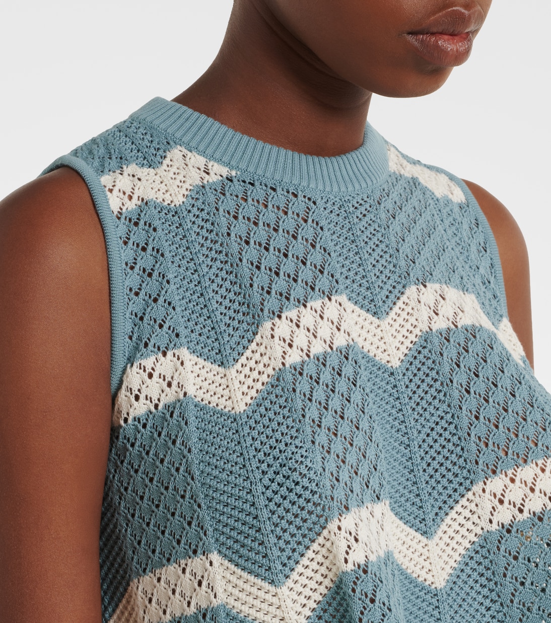 Chevron crochet cotton crop top | La DoubleJ