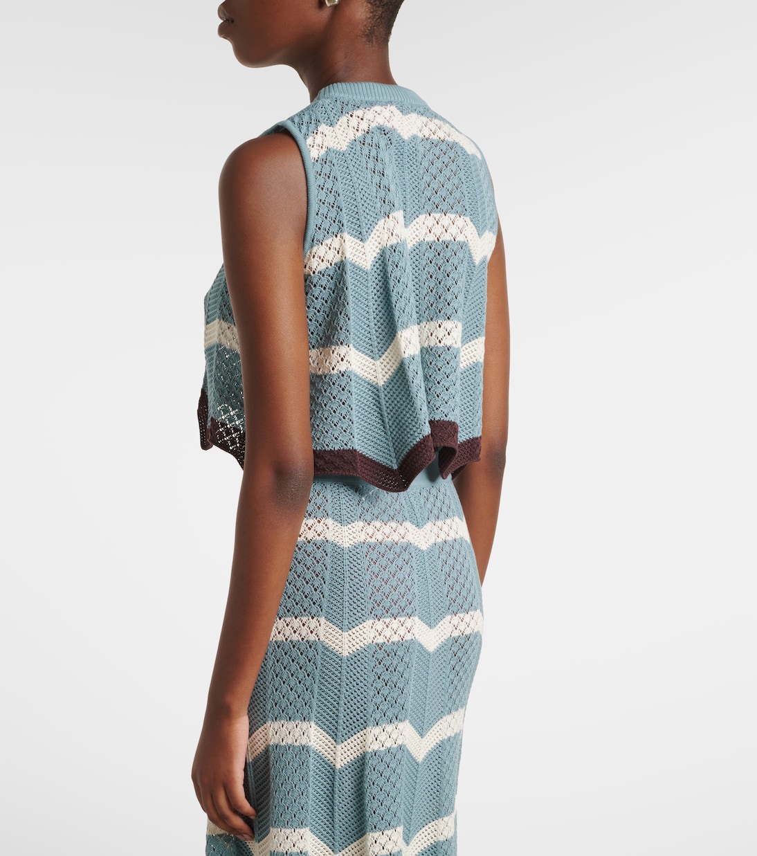 Chevron crochet cotton crop top | La DoubleJ