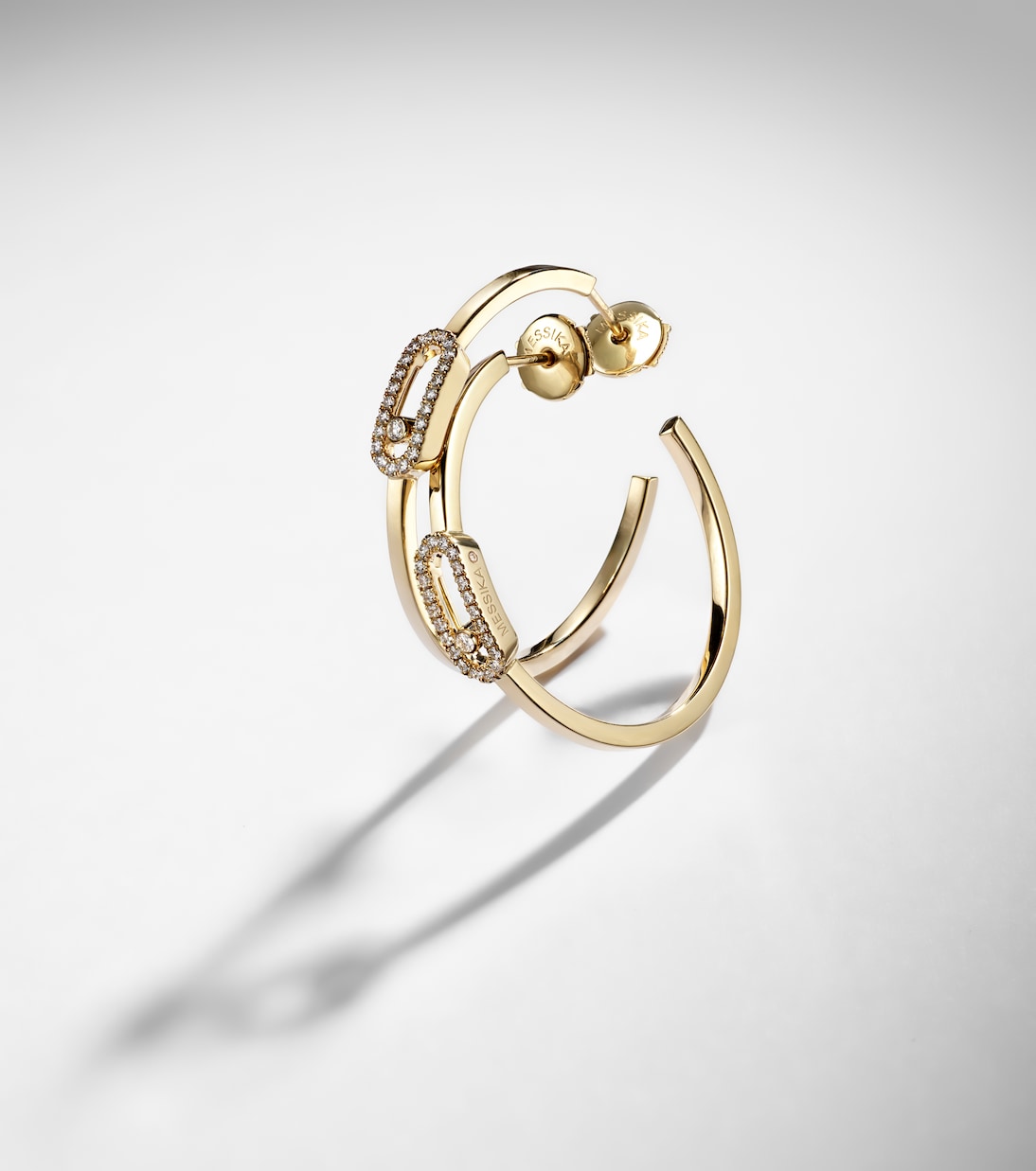 Ohrringe Move Uno aus 18kt Gelbgold mit Diamanten | Messika