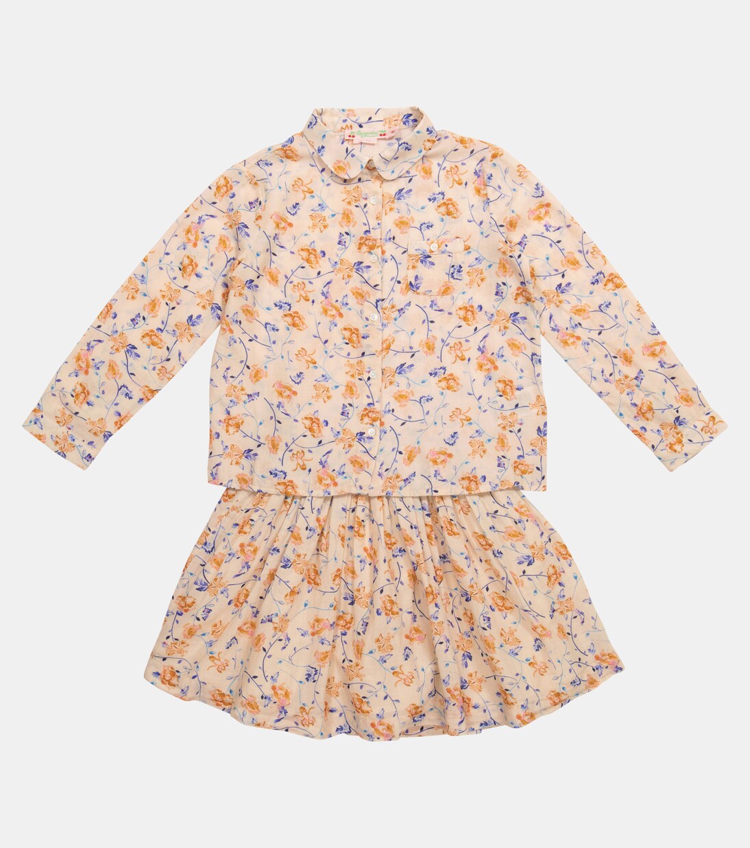 Pea floral cotton twill shirt | Bonpoint