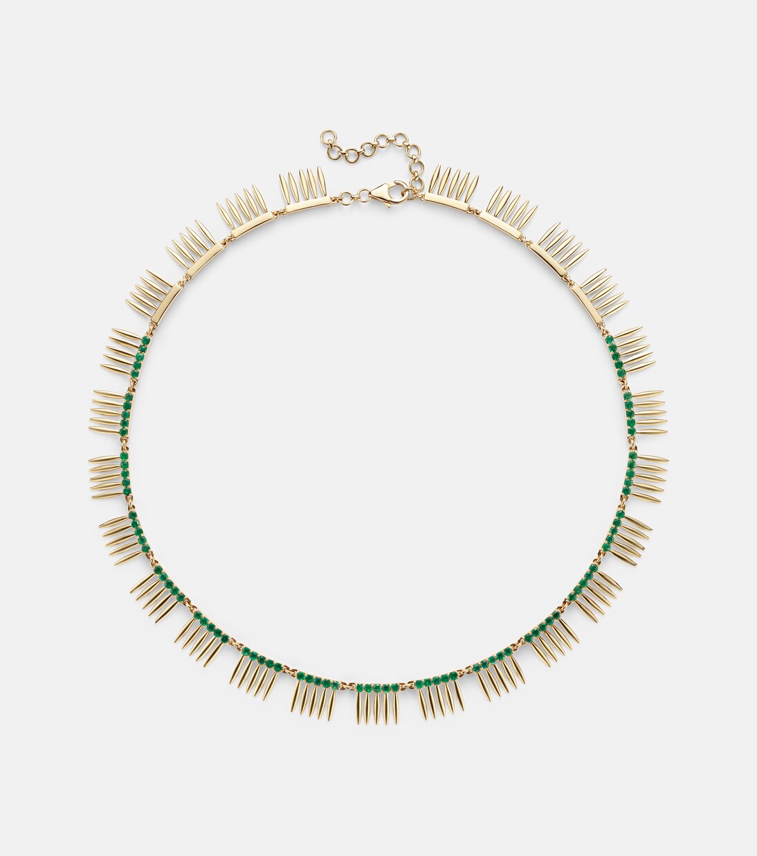 Grass Sunny 18kt gold necklace with emeralds | Ileana Makri