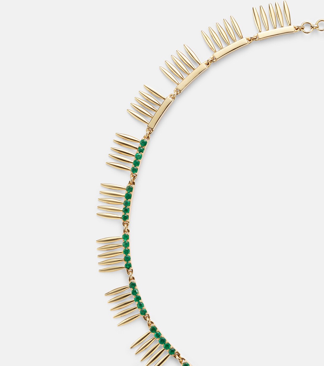 Grass Sunny 18kt gold necklace with emeralds | Ileana Makri