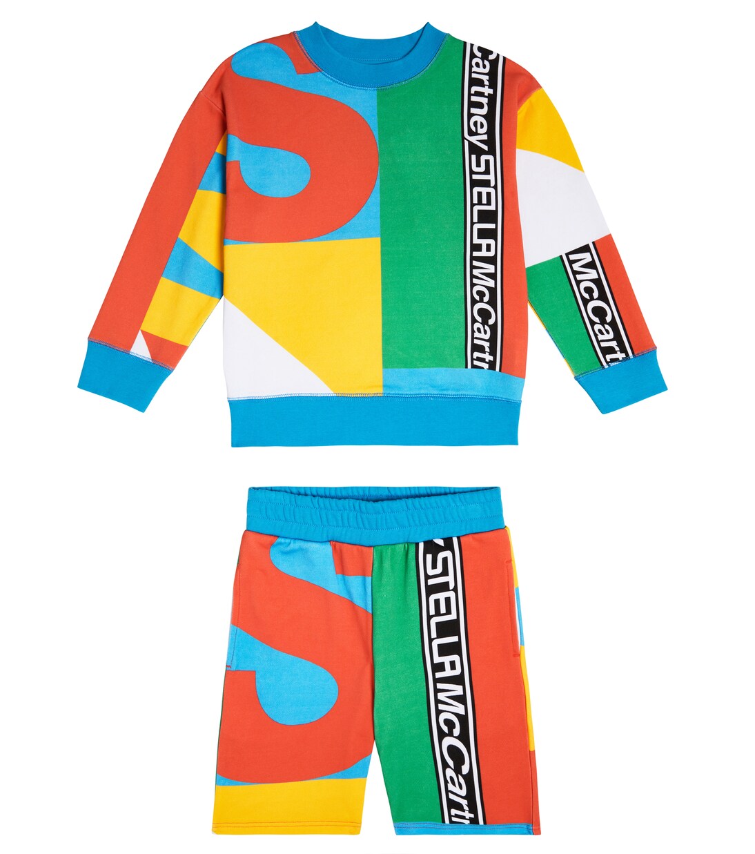 Felpa e shorts in cotone con stampa | Stella McCartney Kids