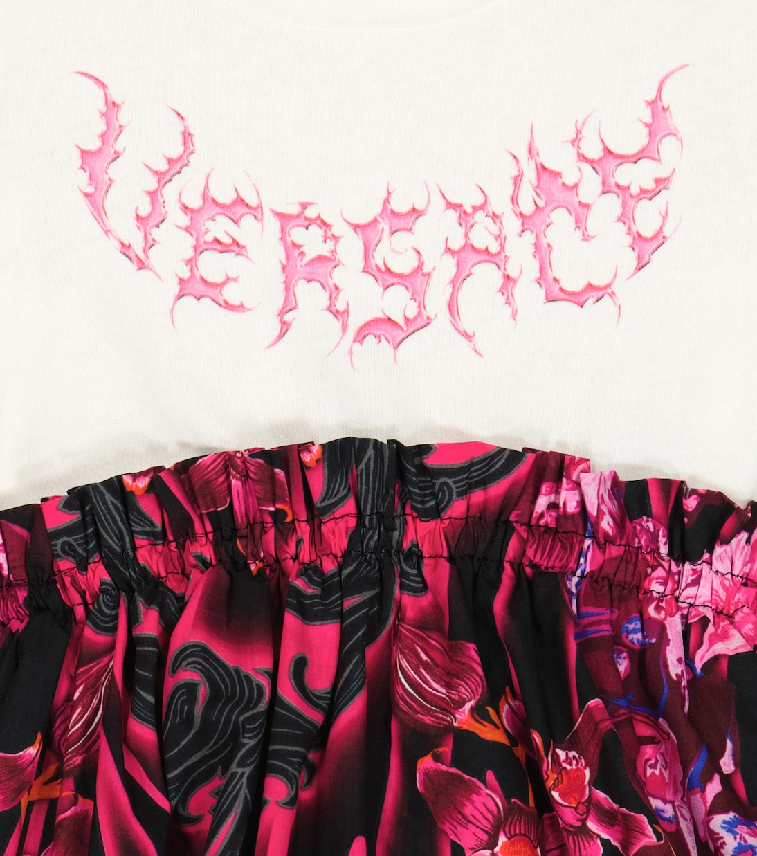 Robe Orchid Barocco en coton | Versace Kids