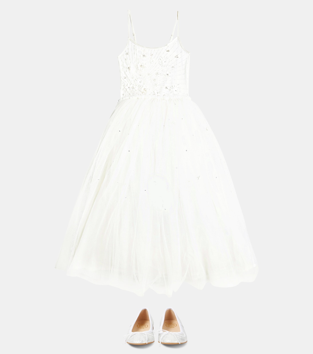 Dory metallic leather ballet flats | Pom d'Api