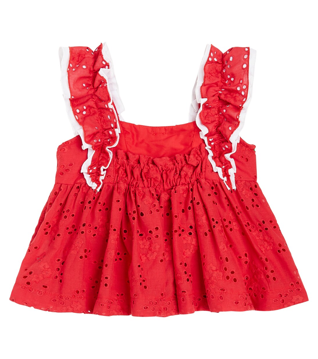 Embroidered cotton muslin top | Monnalisa