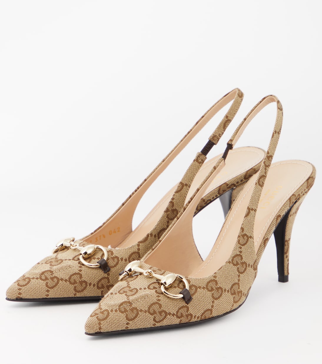 Slingback-Pumps Horsebit GG aus Canvas | Gucci