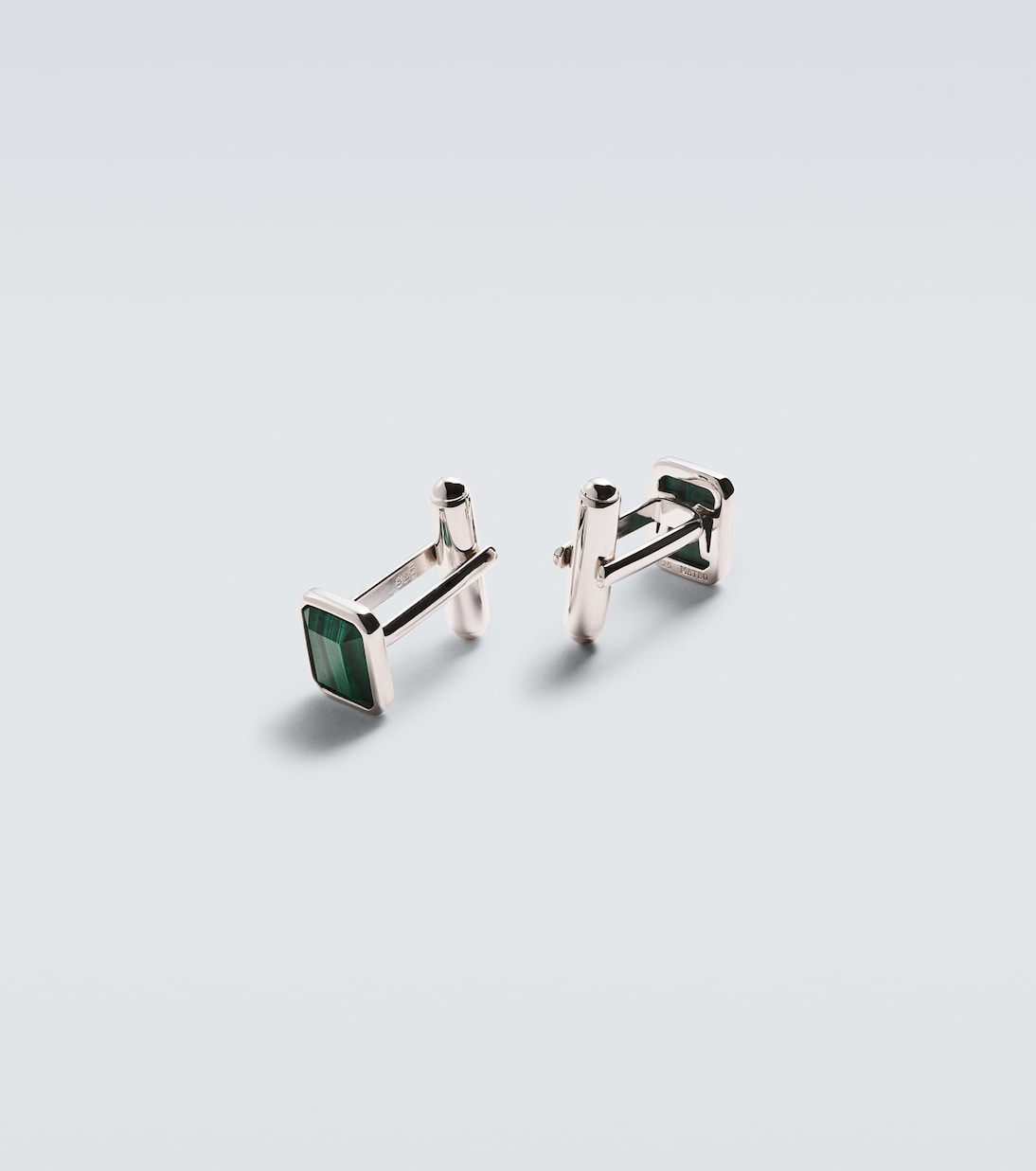 Sterling silver cufflinks with malachites | Mateo