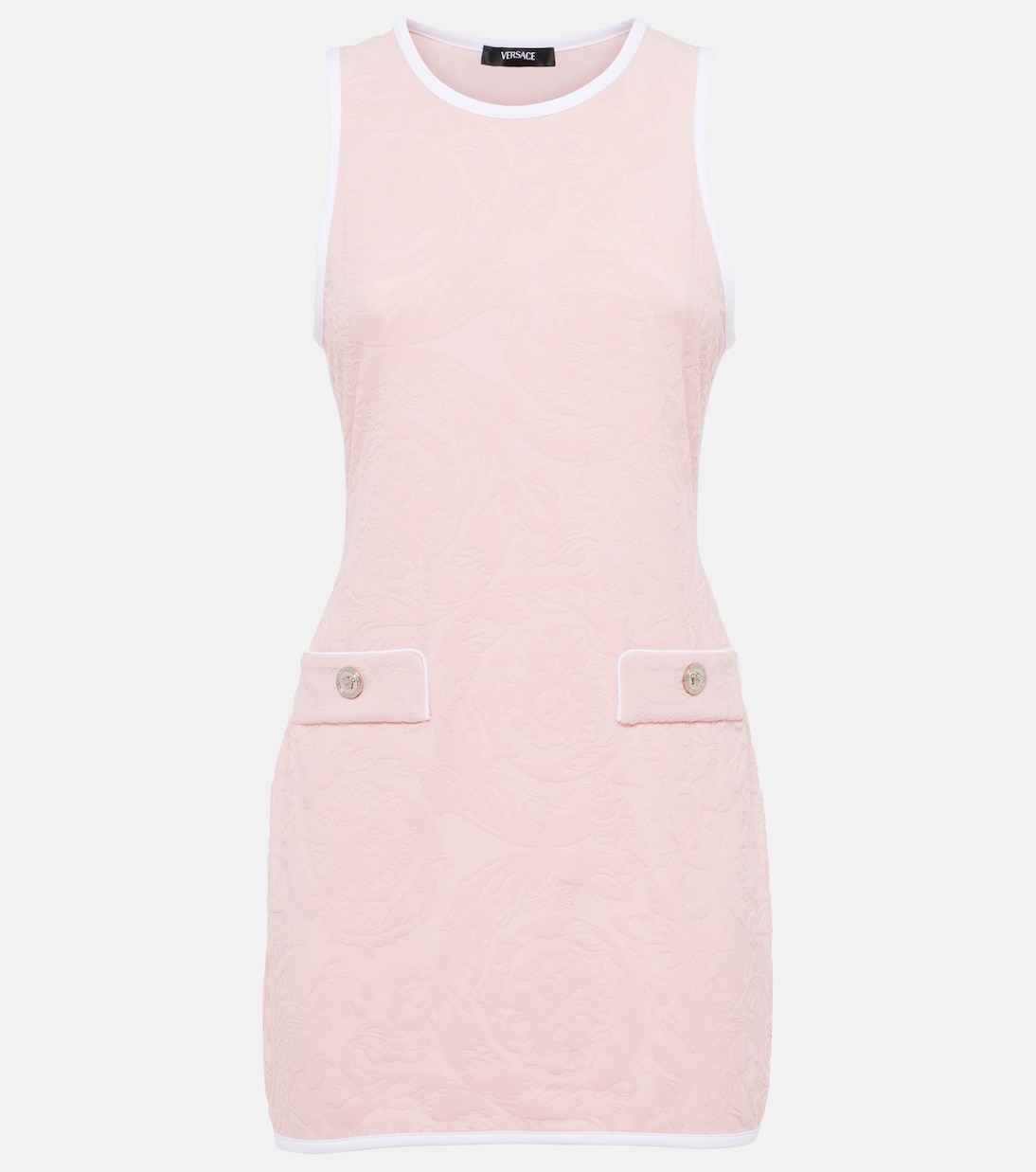 فستان قصير بنقشة نافرة | Versace