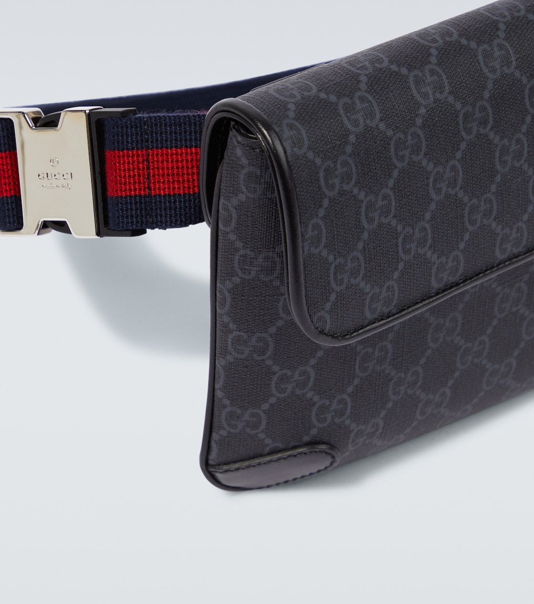 Web Stripe GG Canvas leather-trimmed belt bag | Gucci
