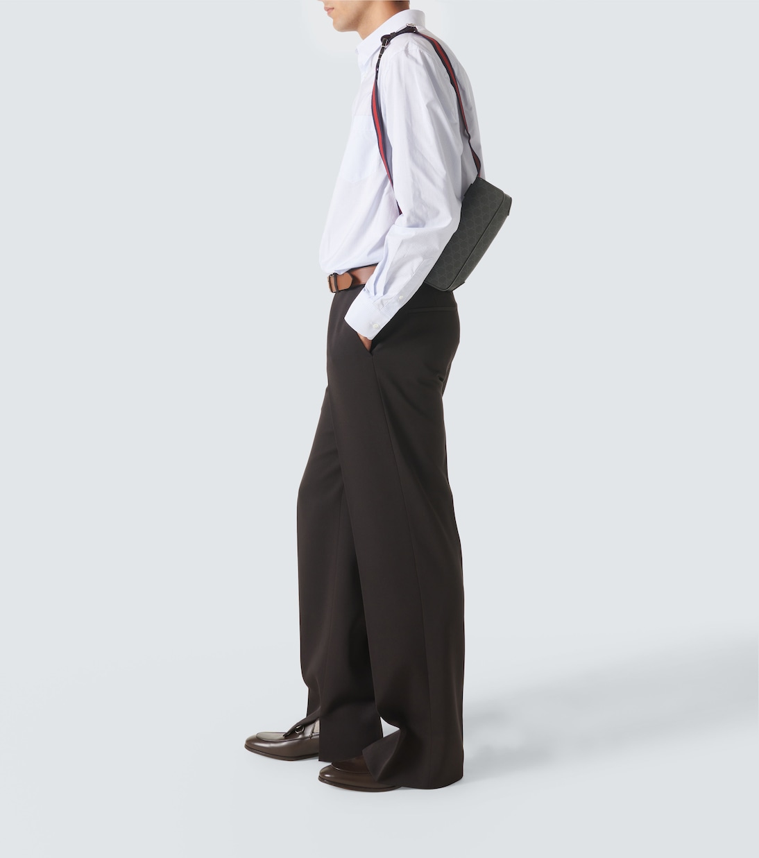 Web Stripe GG Canvas leather-trimmed belt bag | Gucci