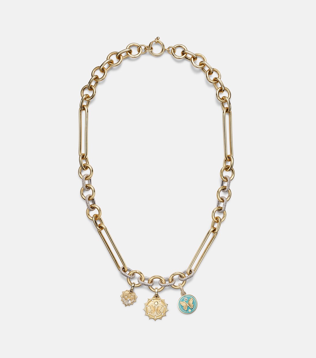 18kt gold chain necklace with diamonds | FoundRae