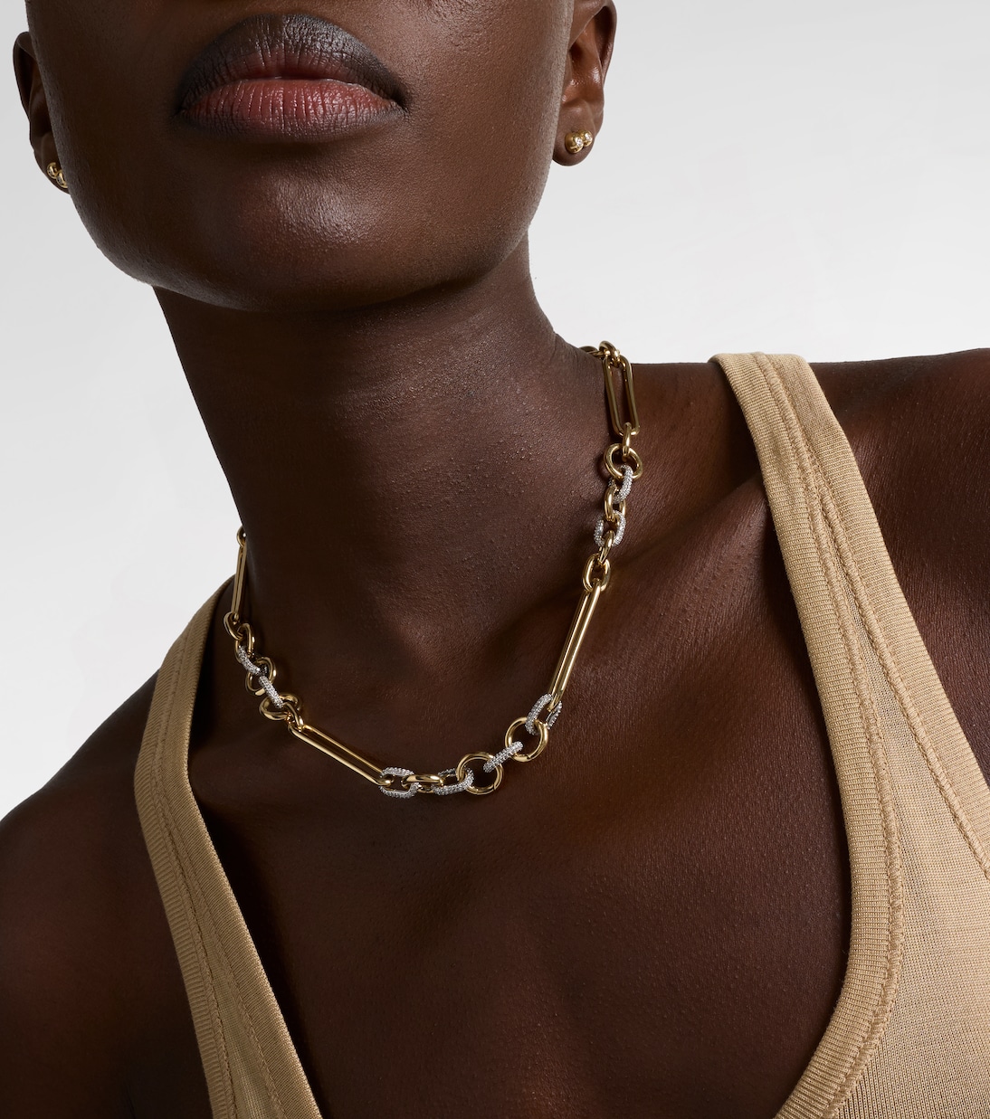 18kt gold chain necklace with diamonds | FoundRae