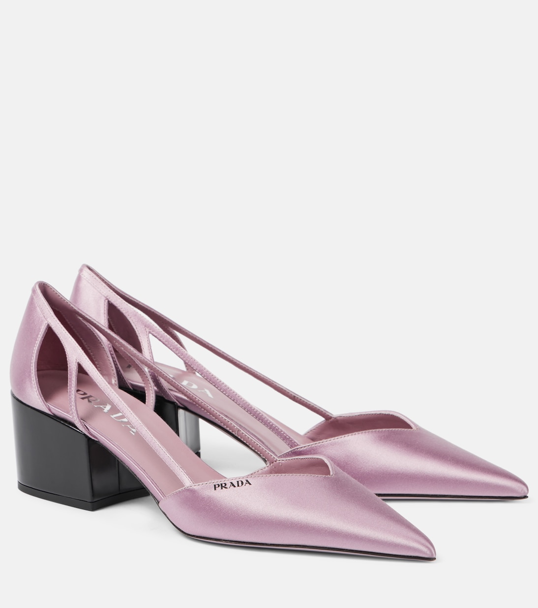Pumps in raso con cut-out | Prada