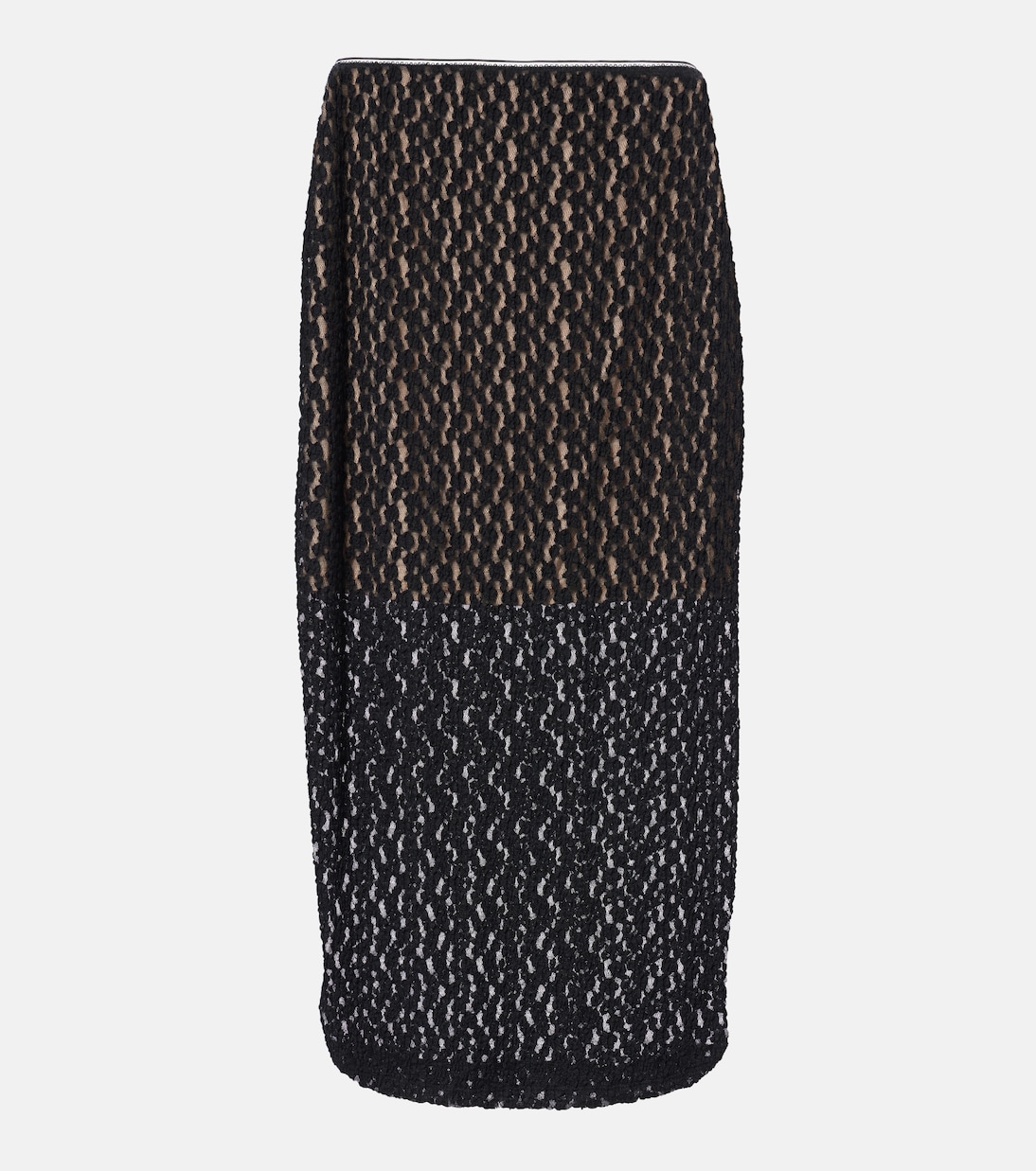 Floral sheer smocked lace midi skirt | Vince