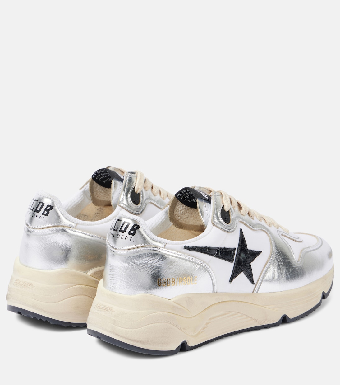 Sneakers Running Sole aus Metallic-Leder | Golden Goose