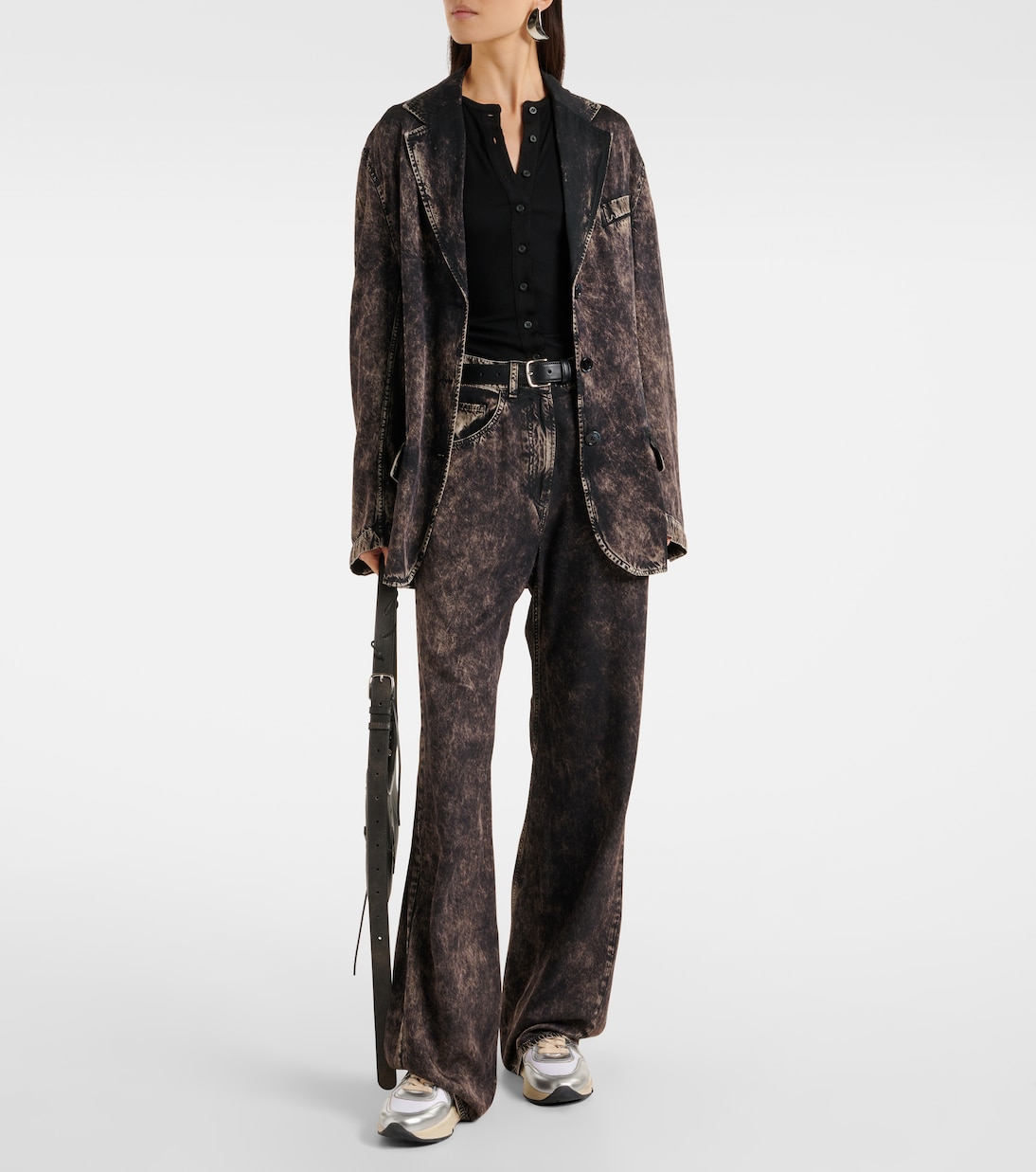 Sneakers Running Sole aus Metallic-Leder | Golden Goose