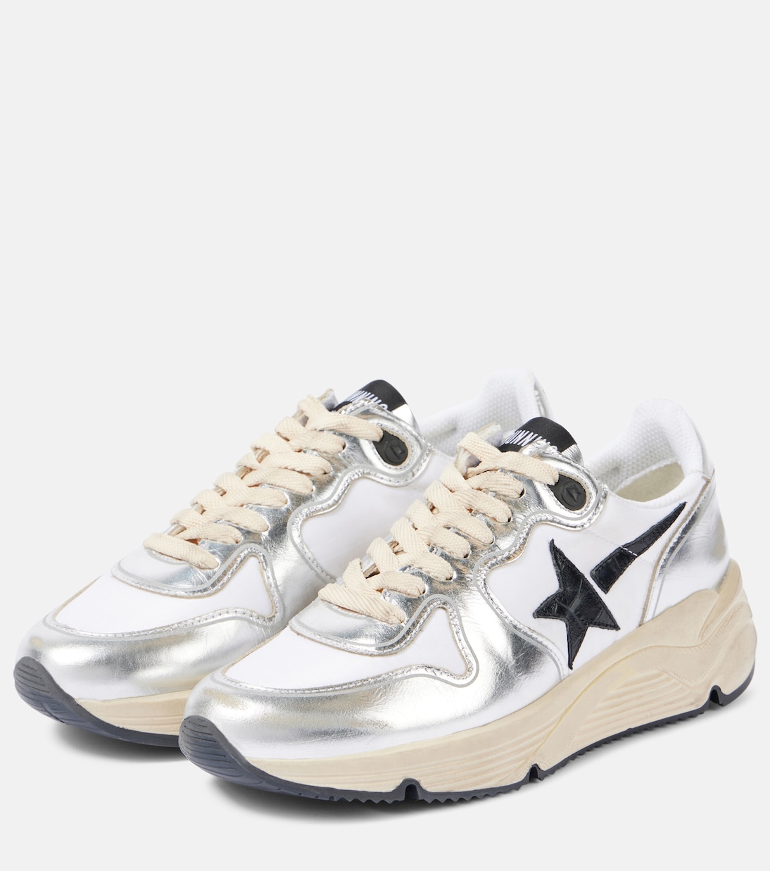 Sneakers Running Sole aus Metallic-Leder | Golden Goose