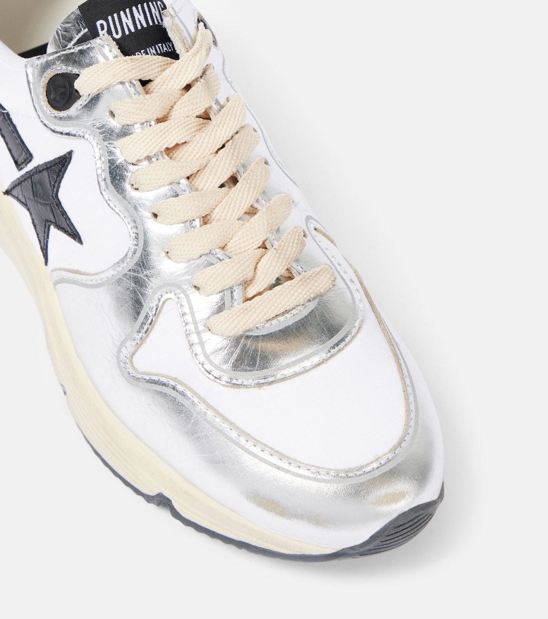 Sneakers Running Sole aus Metallic-Leder | Golden Goose