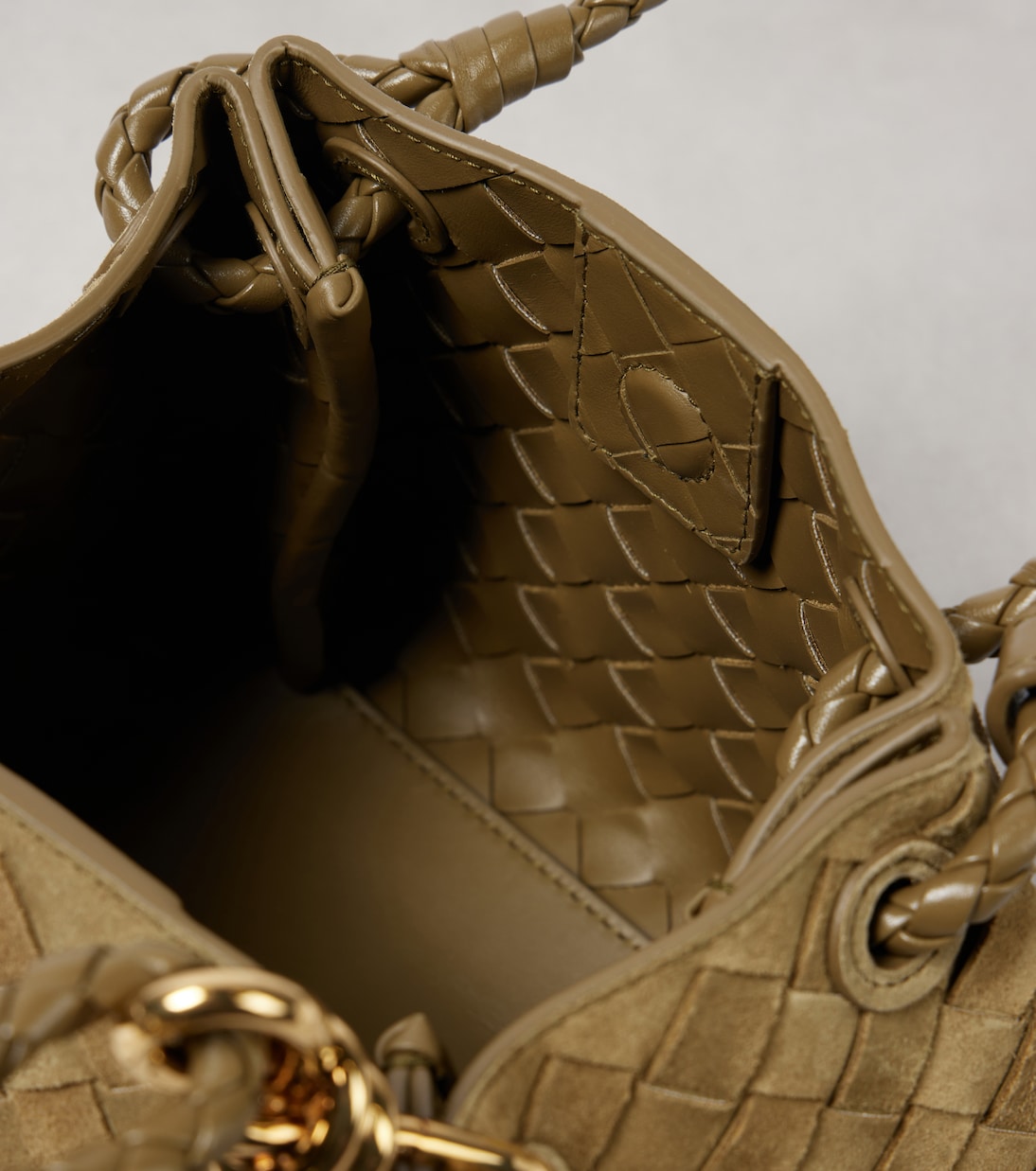 Parachute Small suede shoulder bag | Bottega Veneta