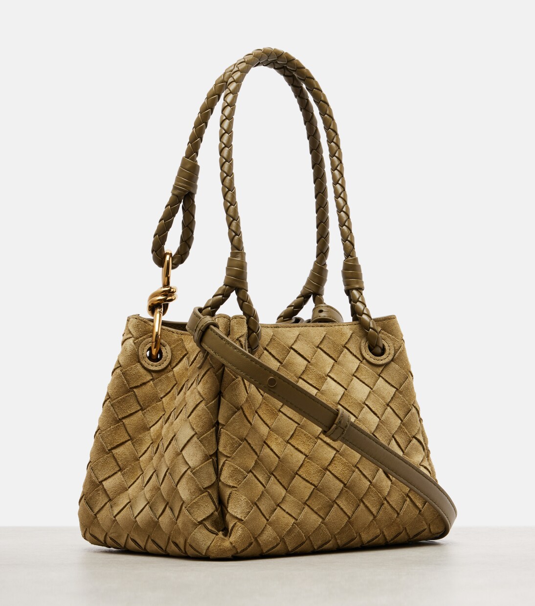 Parachute Small suede shoulder bag | Bottega Veneta