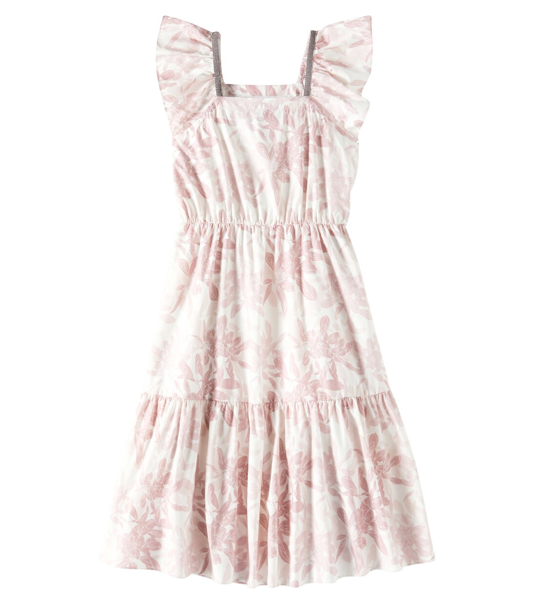 Robe Monili en coton à fleurs | Brunello Cucinelli Kids