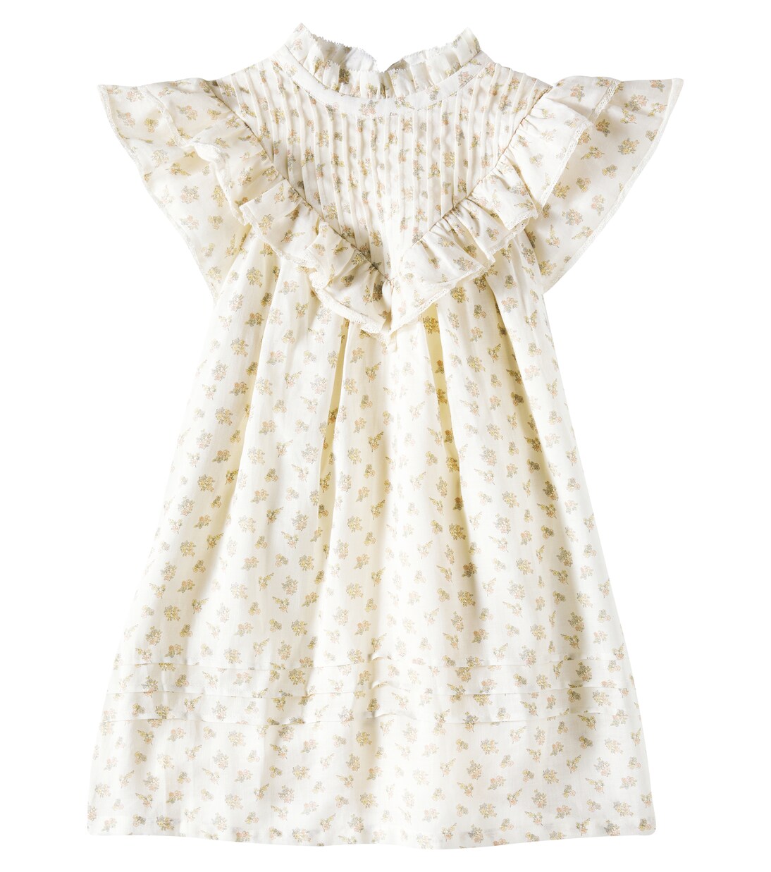 Sandra ruffled floral ramie dress | C'era Una Volta