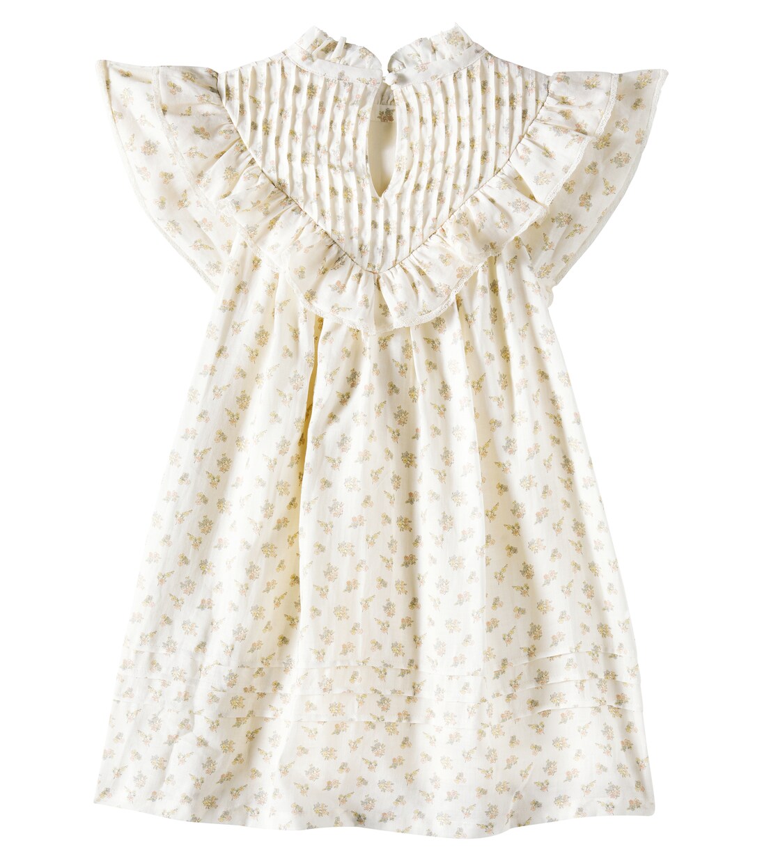 Sandra ruffled floral ramie dress | C'era Una Volta