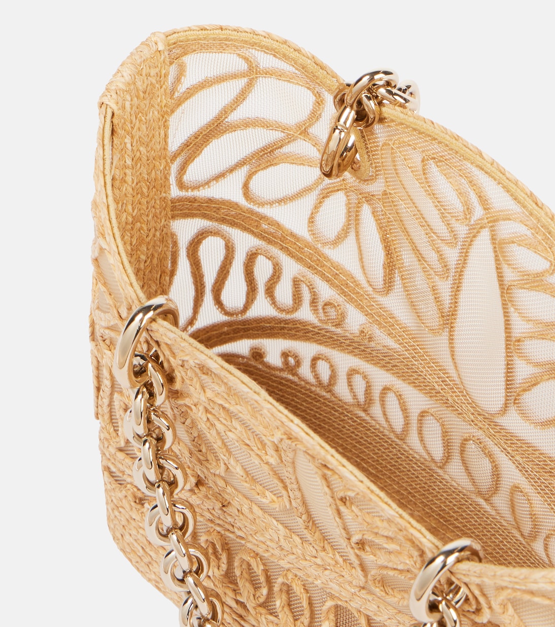 Sac Kahlo Mini en raphia à logo | Aquazzura