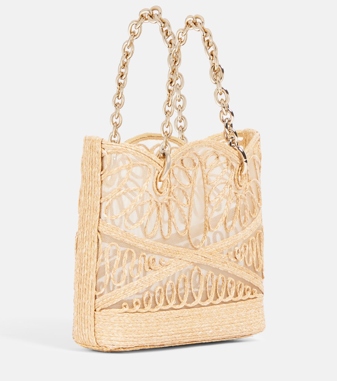 Sac Kahlo Mini en raphia à logo | Aquazzura