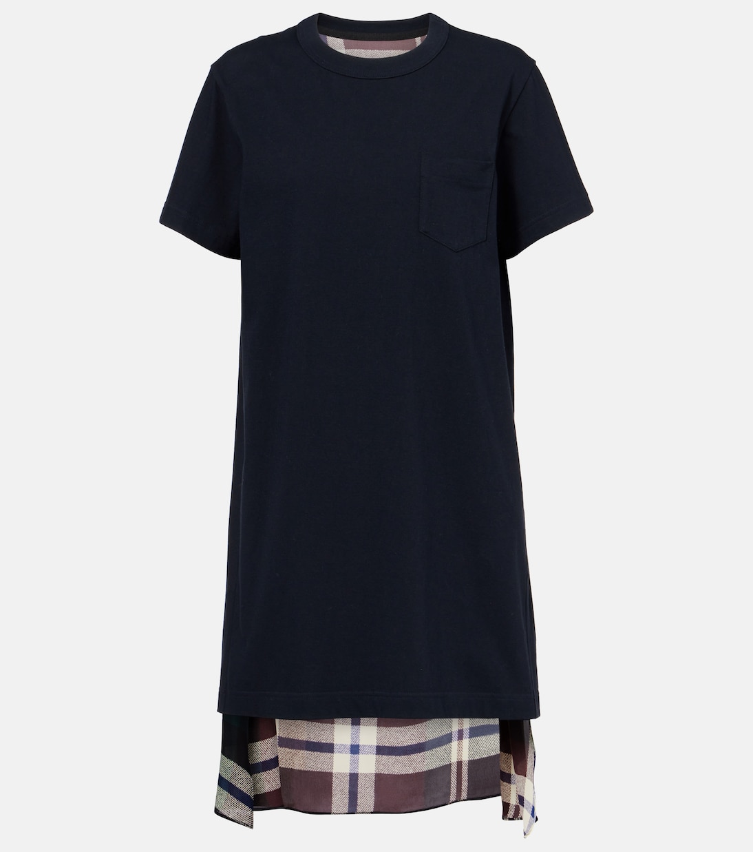 Paneled cotton jersey T-shirt dress | Sacai