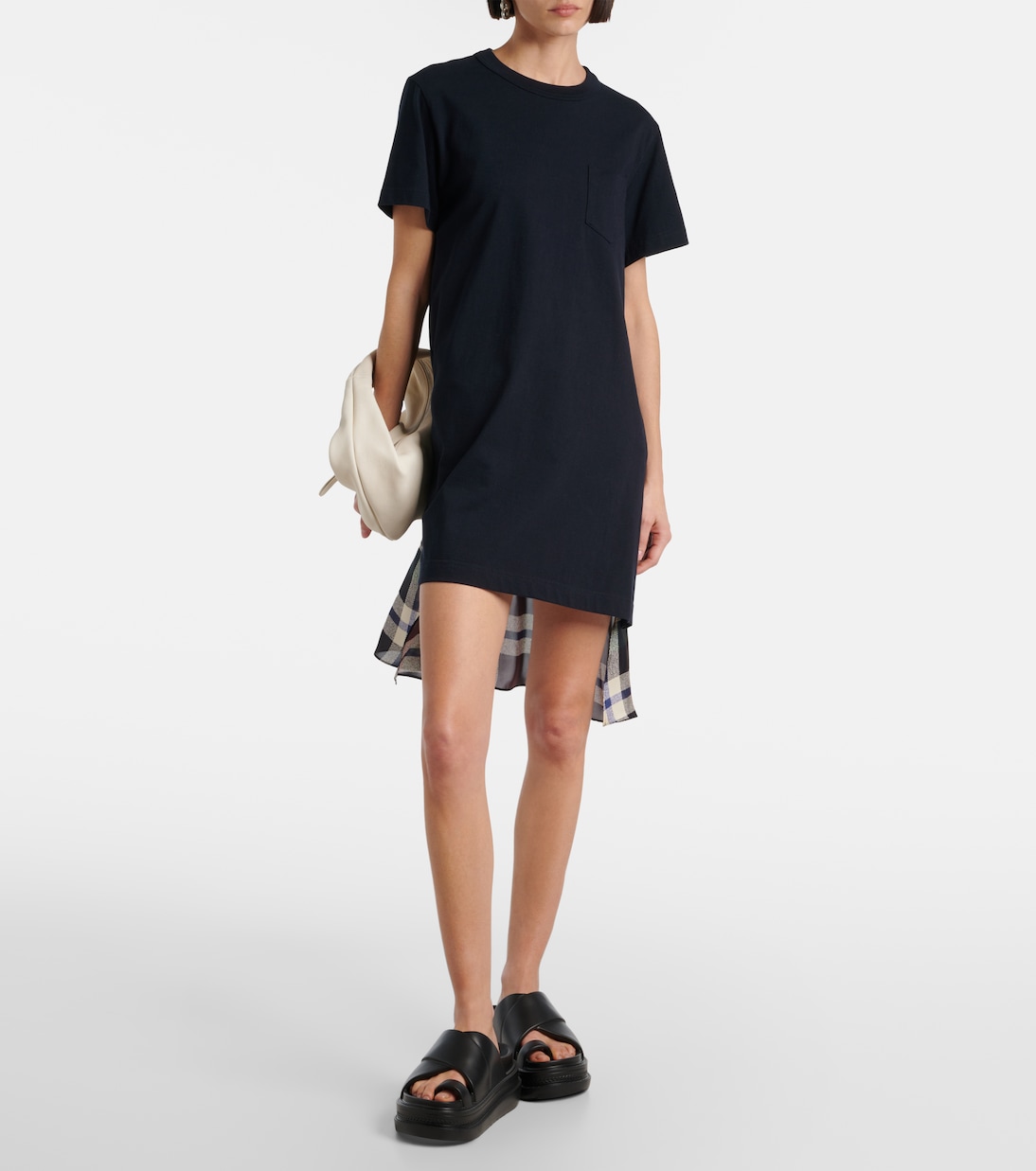 Paneled cotton jersey T-shirt dress | Sacai