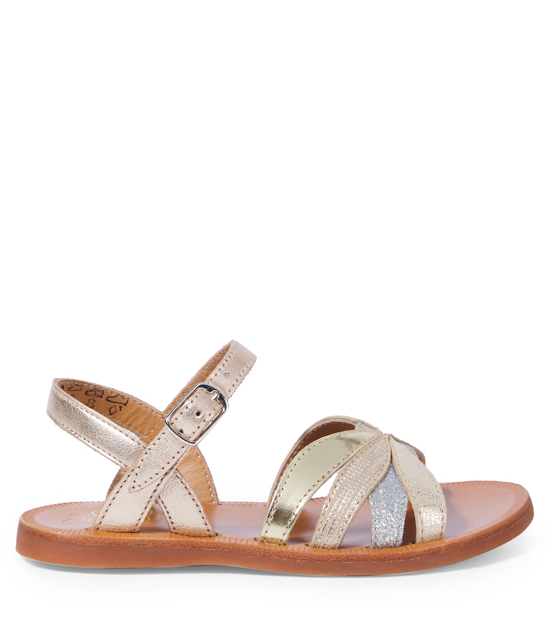 Plagette Oto metallic leather sandals | Pom d'Api