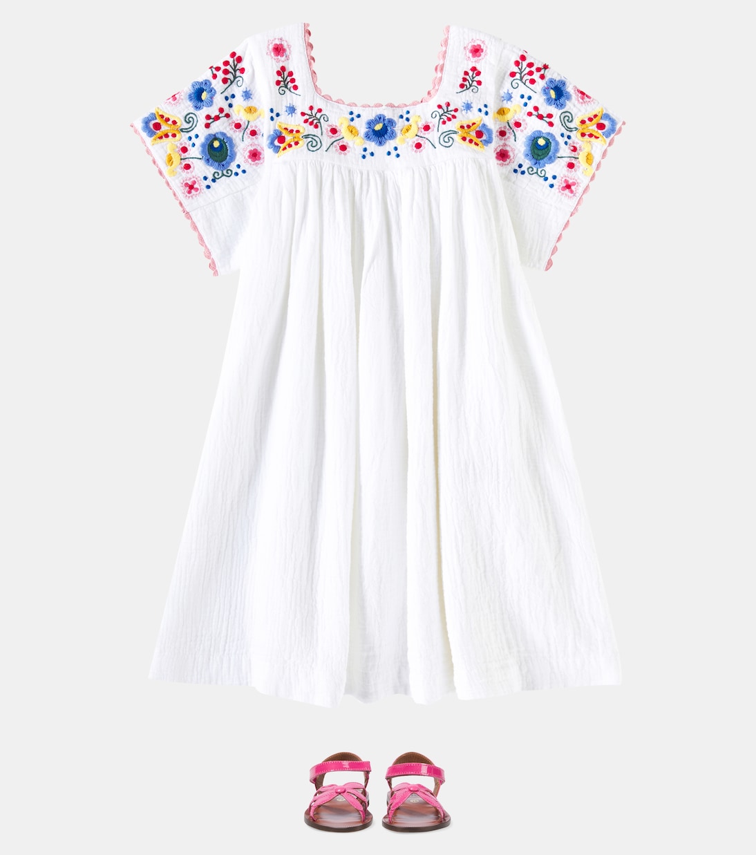 Floral-appliqué patent leather sandals | PèPè