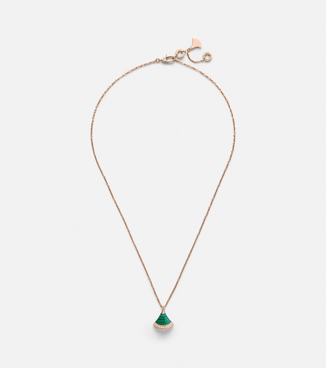 Divas' Dream 18kt rose gold necklace with diamonds and malachite | Bvlgari