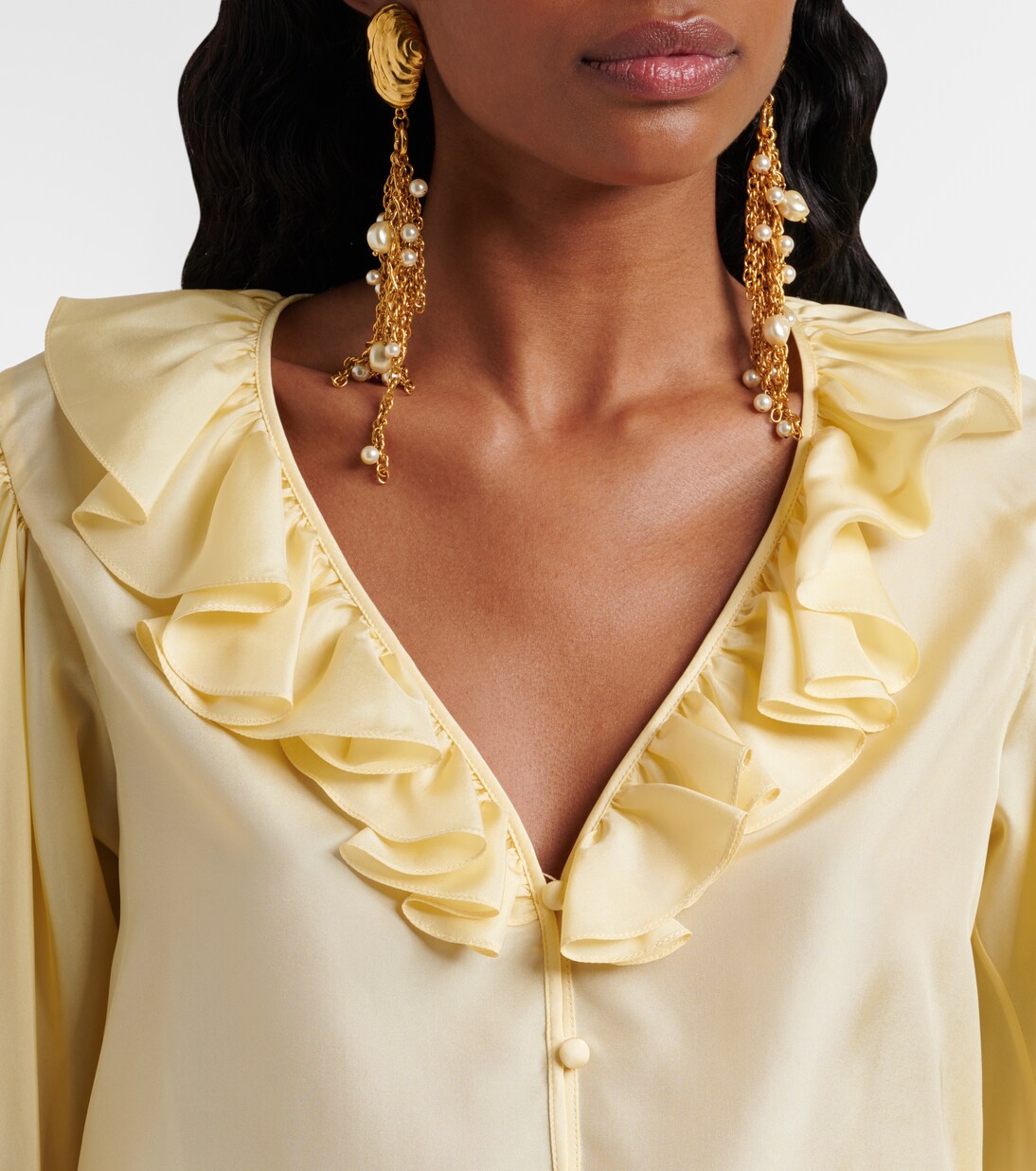 Ruffled silk habutai blouse | Chloé