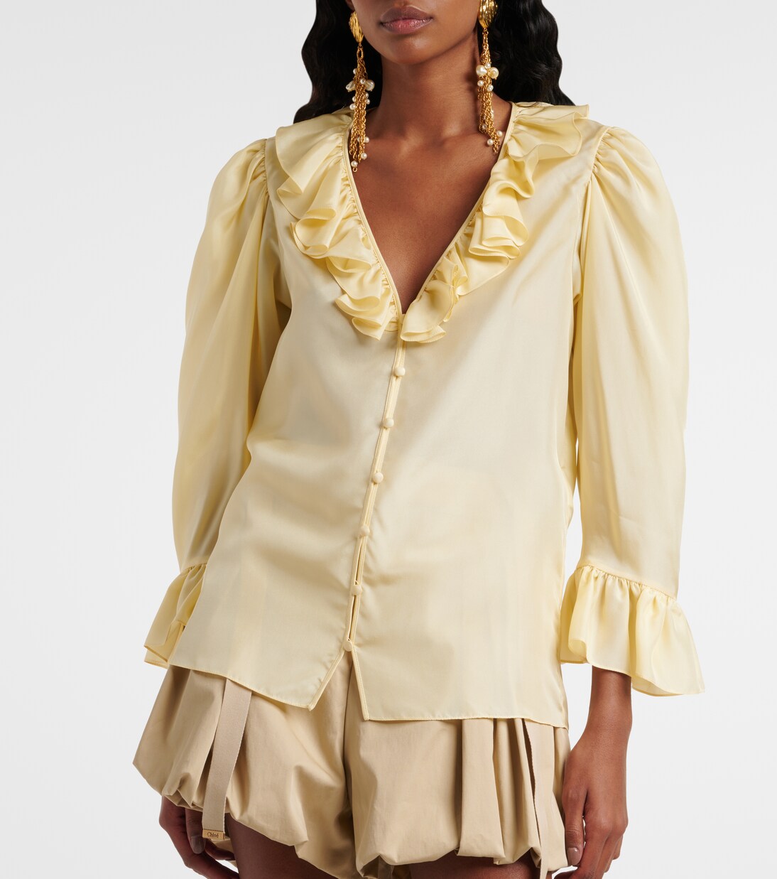 Ruffled silk habutai blouse | Chloé